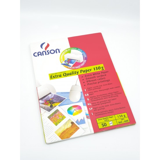 ورق طابعة ملونة للصورعالي الجودة اكسترا كواليتي 130 جرام 50 ورقة CANSON